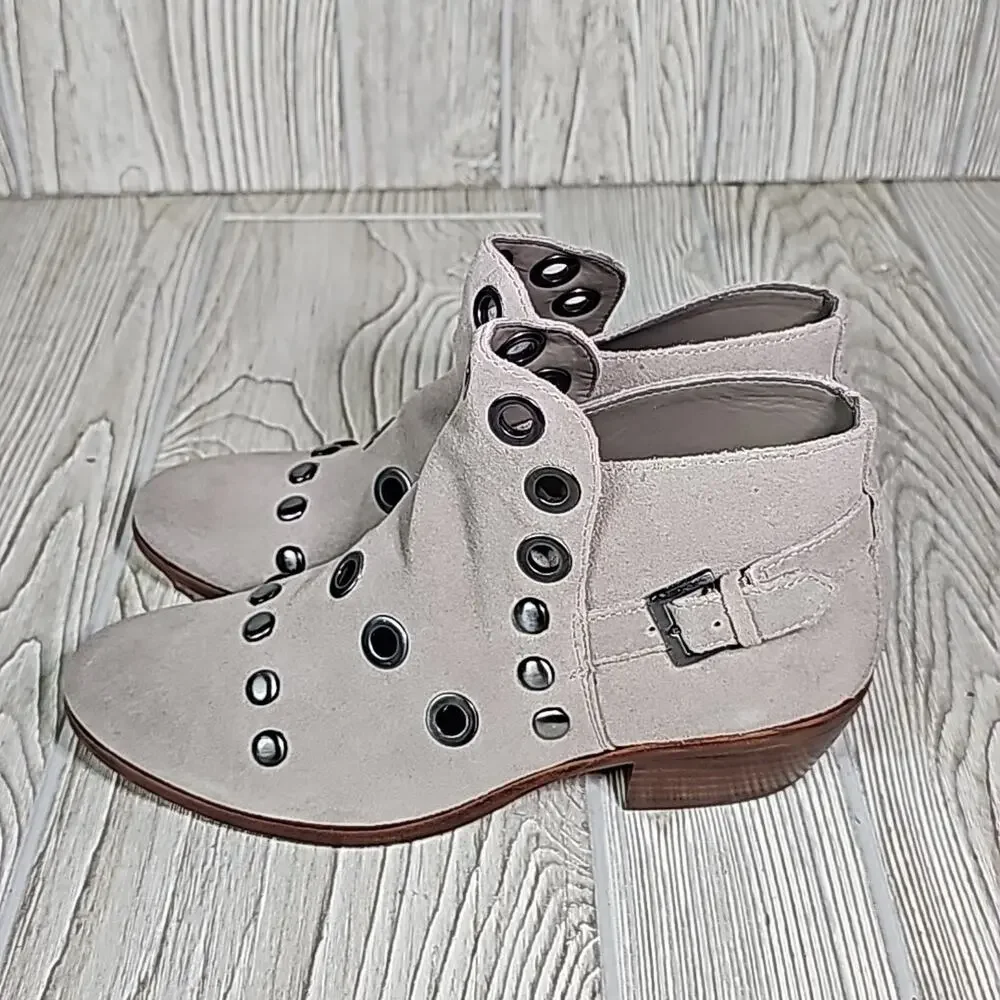 Sam Edelman Pedra Taupe Suede Leather Ankle Boots Womens Size 5 NEW